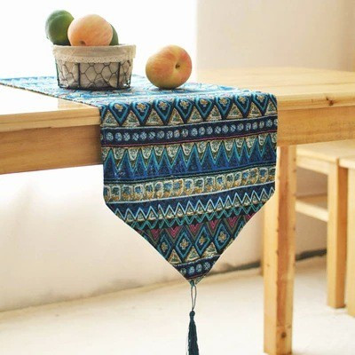 Ezyhome Multicolor 140 cm Table Runner(Linen)