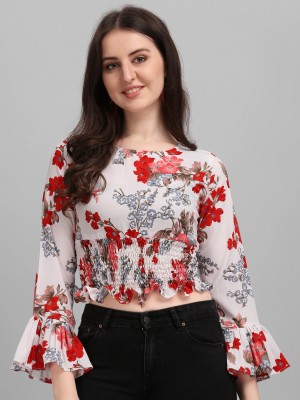 EXORA Casual Printed Women Red Top