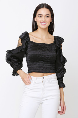 gembenz traders Casual Solid Women Black Top