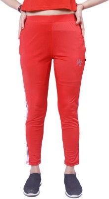 Hizing Striped Women Red Track Pants