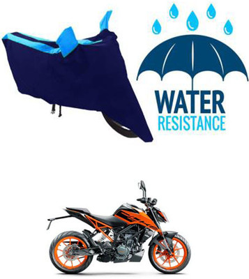 RONISH Waterproof Two Wheeler Cover for KTM(200 Duke, Black, Blue)