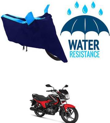 RONISH Waterproof Two Wheeler Cover for Hero(Glamour, Black, Blue)