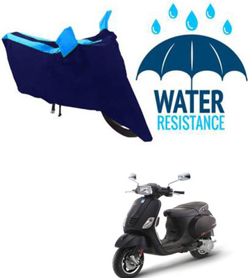 RONISH Waterproof Two Wheeler Cover for Vespa(Vespa VXL 150, Black, Blue)