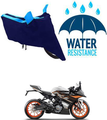 RONISH Waterproof Two Wheeler Cover for KTM(RC 125, Black, Blue)