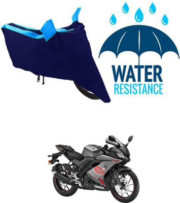 RONISH Waterproof Two Wheeler Cover for Yamaha(YZF R15 V3.0, Black, Blue)