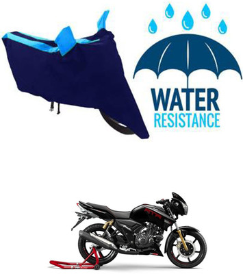 RONISH Waterproof Two Wheeler Cover for TVS(Apache RTR 180, Black, Blue)