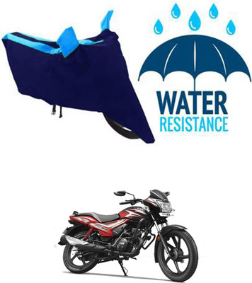 RONISH Waterproof Two Wheeler Cover for TVS(Star City Plus, Black, Blue)