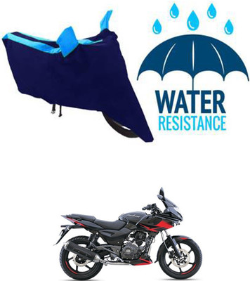 RONISH Waterproof Two Wheeler Cover for Bajaj(Pulsar 220F, Black, Blue)