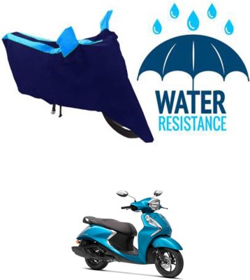 RONISH Waterproof Two Wheeler Cover for Yamaha(Fascino, Black, Blue)