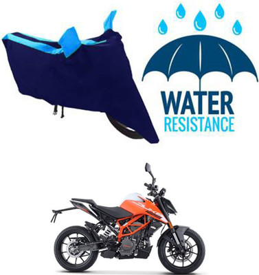 RONISH Waterproof Two Wheeler Cover for KTM(125 Duke, Black, Blue)