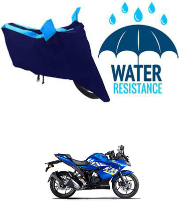 RONISH Waterproof Two Wheeler Cover for Suzuki(Gixxer, Black, Blue)