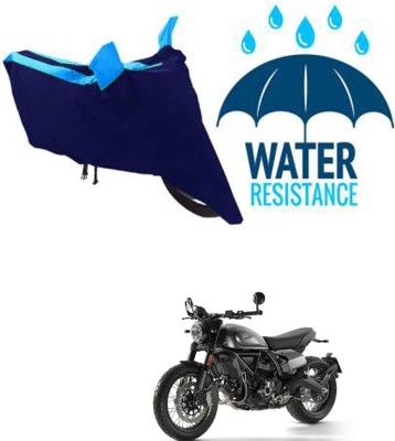 RONISH Waterproof Two Wheeler Cover for Ducati(Scrambler, Black, Blue)