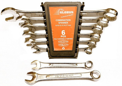 Globus RAISED PANEL, MIRROR CHROME FINISH / /6 ( 8-17) IN PLASTIC RAKE PACKING WITH LOCK Double Sided Combination Wrench(Pack of 1)
