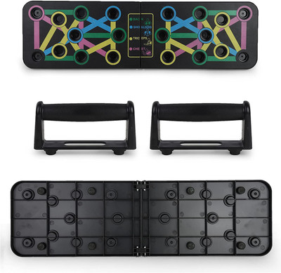 NSP NSPA53_Push Up Bars Stand Board Gym, Strength for Chest Press,Dips/Push Triceps Bar(Black)