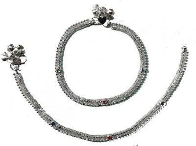 AANYACRYSTAL anklets for girls stylish single........Mahaaaraani Stainless Steel Anklet(Pack of 2)