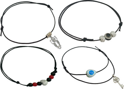 HIGH TRENDZ Combo pack of 4 Single Leg Thread Knot Cotton Dori Anklet(Pack of 4)