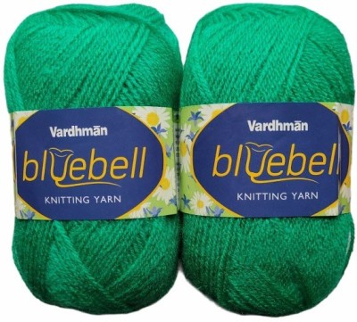 JEFFY Vardhman Bluebell 400 GM (1 Ball, 100 GM Each) Wool Ball Hand Knitting Wool/Art Craft Soft Fingering Crochet Hook Yarn, Needle Acrylic Knitting Yarn Thread Dyed Shade No-41