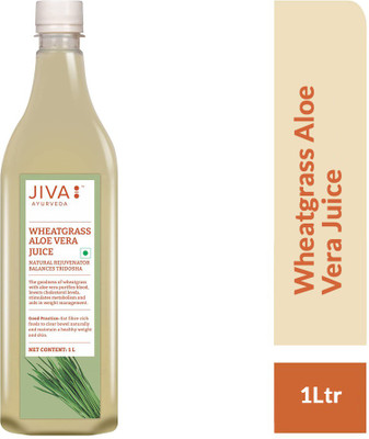 JIVA Wheatgrass Aloe Vera Juice - Purifies Blood and Stimulates Metabolism - 1 L - Pack of 1(1 L)