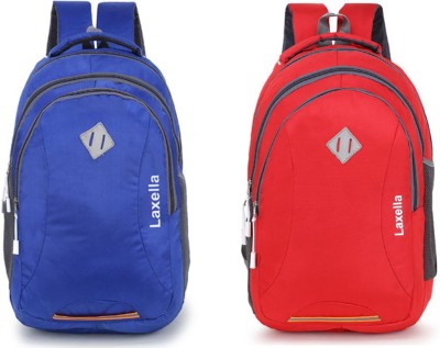 LAXELLA 2021 Trendy Waterproof Laptop Bag/Backpack for Men Office/School/College Teens & Students.(Pack of 2) 18 L Laptop Backpack(Blue, Red)