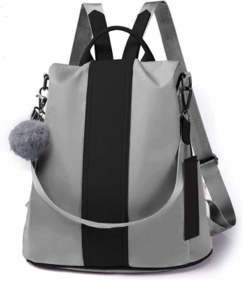 Bellina 3strips WHITE GRAY BLK 10 L Backpack(Black, Grey)