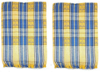 Shalom Checkered Single Top Sheet for  Mild Winter(Cotton, Blue)