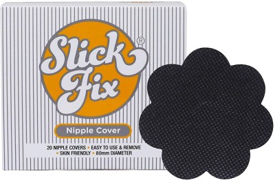 SLICKFIX Nipple Covers Cotton Peel and Stick Bra Petals(Black Pack of 100)