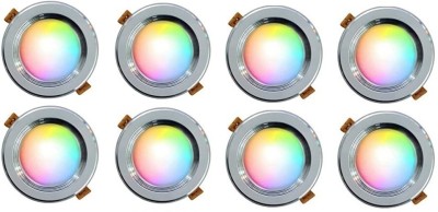 Cosas 7 W Round B1 LED Bulb(Multicolor, Pack of 8)