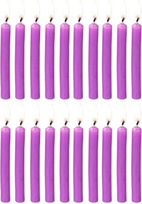 Parkash Candles Chime Candles Set of 20 | Ritual Spell Candle | Unscented (Purple) Candle(Purple, Pack of 20)