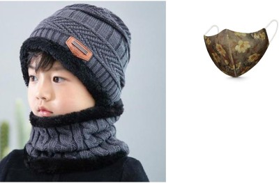 ARNAH TREASURE Striped, Woven, Solid Beanie Cap