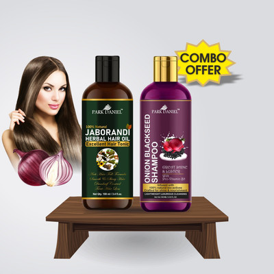 PARK DANIEL Premium Jaborandi Herbal Hair Oil & Onion Blackseed Herbal Shampoo For Hair Growth Combo Pack Of 2 Bottles of 100 ml(200 ml)(2 Items in the set)