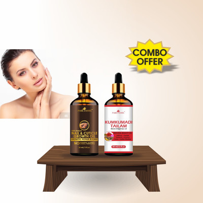 PARK DANIEL Premium Nail & Cuticle Growth Oil & Kumkumadi Tailam Face Oil Combo Pack of 2 Bottles of 30 ml(60 ml)(2 Items in the set)