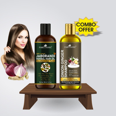 PARK DANIEL Premium Jaborandi Herbal Hair Oil & Onion Ginger Herbal Herbal Shampoo For Hair Growth Combo Pack Of 2 Bottles of 100 ml(200 ml)(2 Items in the set)