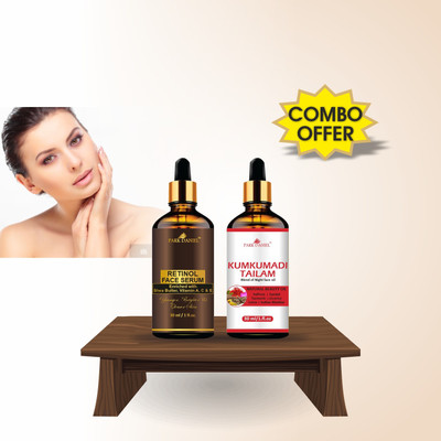 PARK DANIEL Premium Retinol Face Serum & Kumkumadi Tailam Face Oil Combo Pack of 2 Bottles of 30 ml(60 ml)(2 Items in the set)