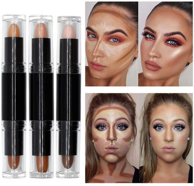 JANOST Waterproof Stick 2 IN 1 Contour And Highlighter Concealer pack of 1 Concealer(MULTICOLOR, 24 g)