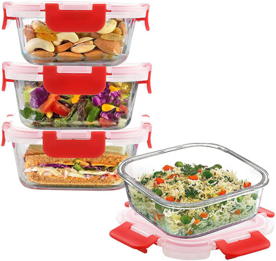 Cutting EDGE Glass Utility Container  - 320(Pack of 4, Red)