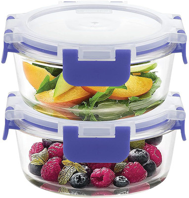 Cutting EDGE Glass Utility Container  - 400 ml(Pack of 2, Blue)