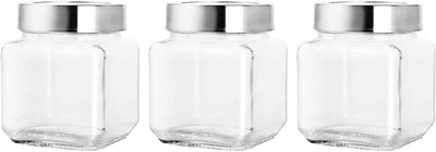 Machak Glass Tea Coffee & Sugar Container  - 600 ml(Pack of 3, Clear)