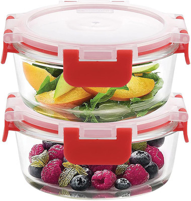 Cutting EDGE Glass Utility Container  - 400 ml(Pack of 2, Red)