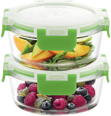 Cutting EDGE Glass Utility Container  - 400 ml(Pack of 2, Green)