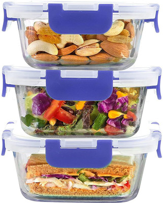 Cutting EDGE Glass Utility Container  - 320(Pack of 3, Blue)