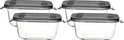 Flipkart SmartBuy Glass Utility Container  - 350 ml(Pack of 4, Black)