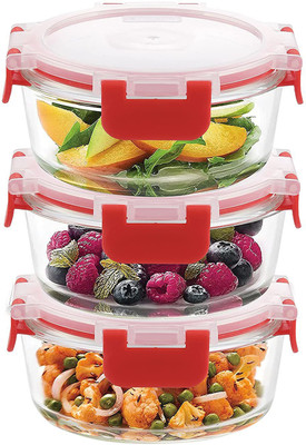 Cutting EDGE Glass Utility Container  - 320(Pack of 3, Red)