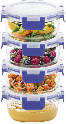 Cutting EDGE Glass Utility Container  - 400 ml(Pack of 4, Blue)