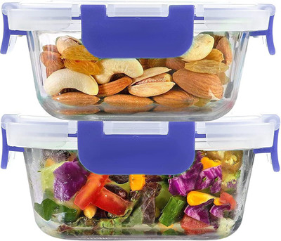 Cutting EDGE Glass Utility Container  - 320(Pack of 2, Blue)