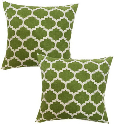 VIREO Cotton Cushions & Pillows Cover(45 cm*45 cm, Pack of 2, Green)