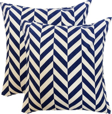 VIREO Cotton Cushions & Pillows Cover(Pack of 2, 45 cm*45 cm, Dark Blue)