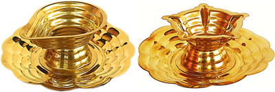 w3rocks Brass (Pack of 2) Table Diya Set(Height: 1 inch)
