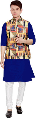 OS Jeans Men Kurta Churidar Ethnic Jacket Set