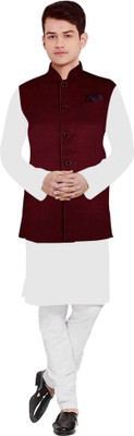 OS Jeans Men Kurta Churidar Ethnic Jacket Set