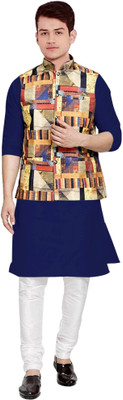OS Jeans Men Kurta Churidar Ethnic Jacket Set